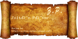 Zoltán Péter névjegykártya