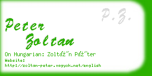 peter zoltan business card